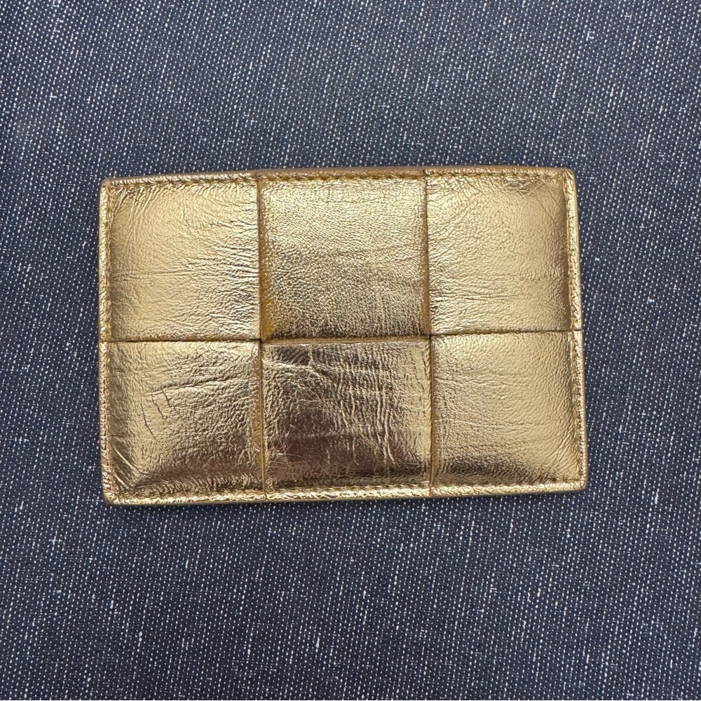 Bottega Veneta Gold Key & Card Holder